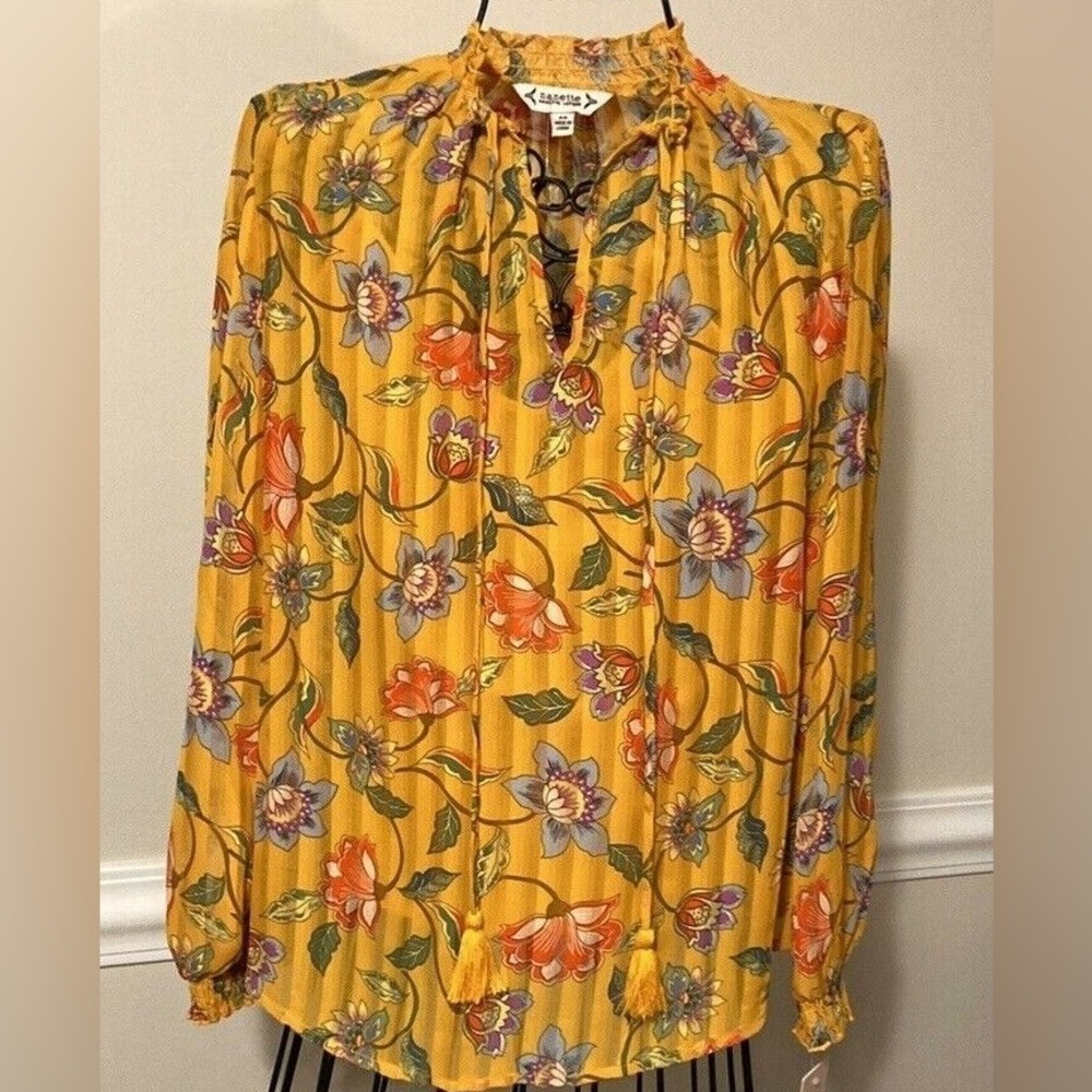 NWT Nanette Lepore Floral Long Sleeve Blouse